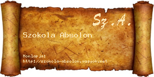Szokola Absolon névjegykártya
